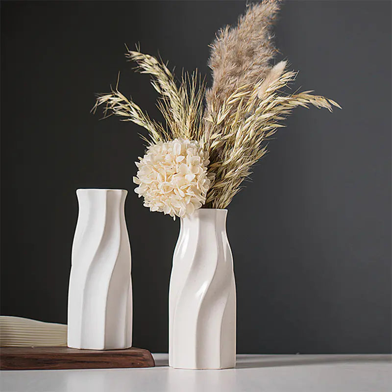 White Ceramic Flower Vase