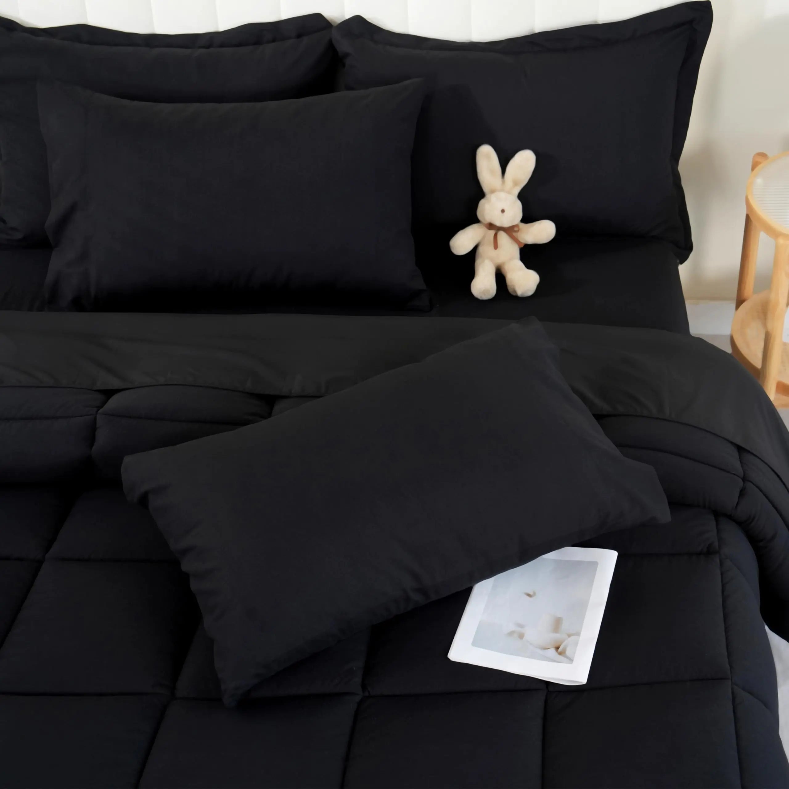 Black All Season Down- King Size Comforter Set