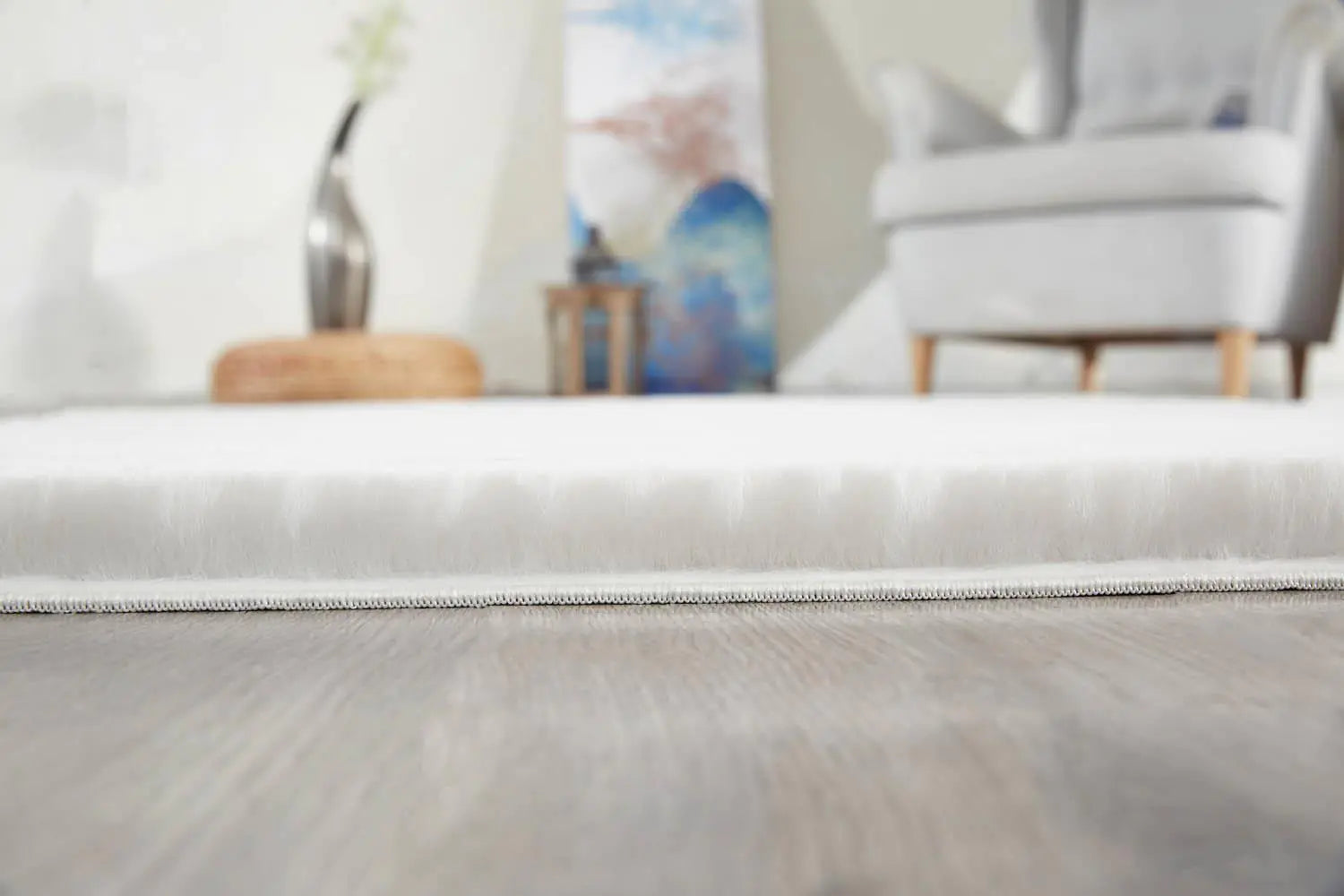 White Fur Carpet 80x120 Optical