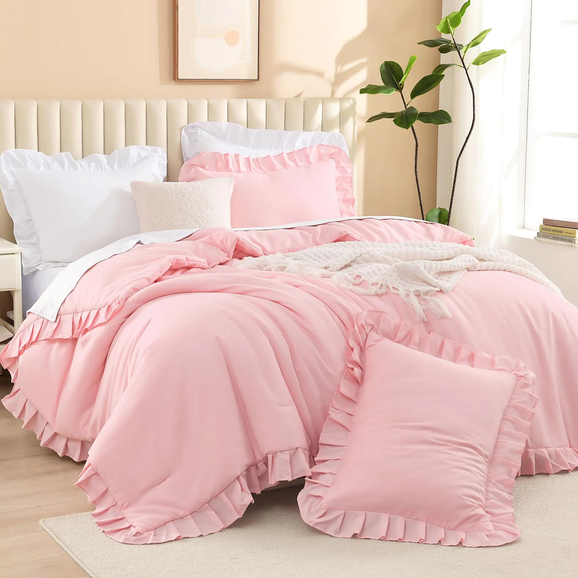Litanika Pink Queen Size Comforter Set