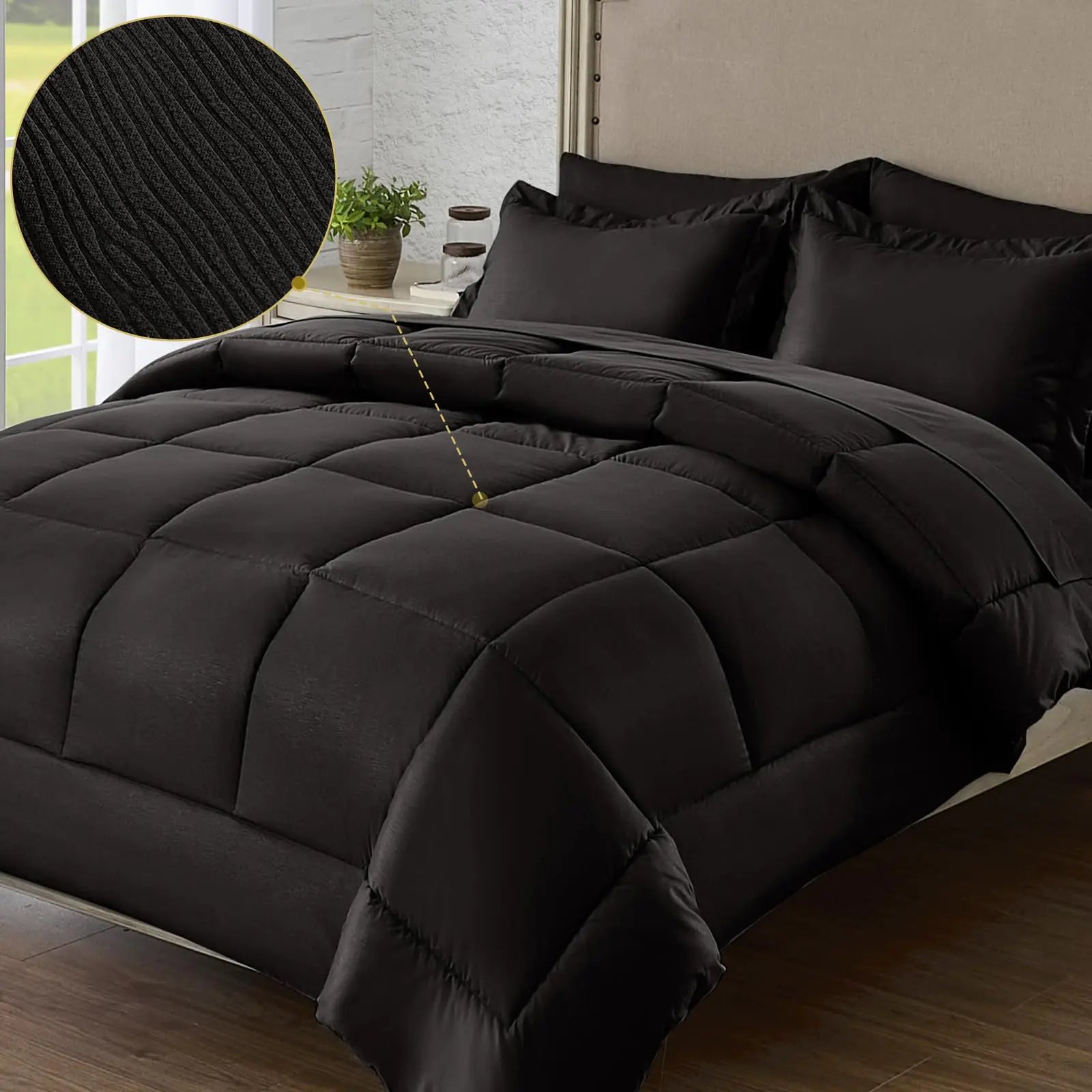 Black Puff King Size Comforter Sets