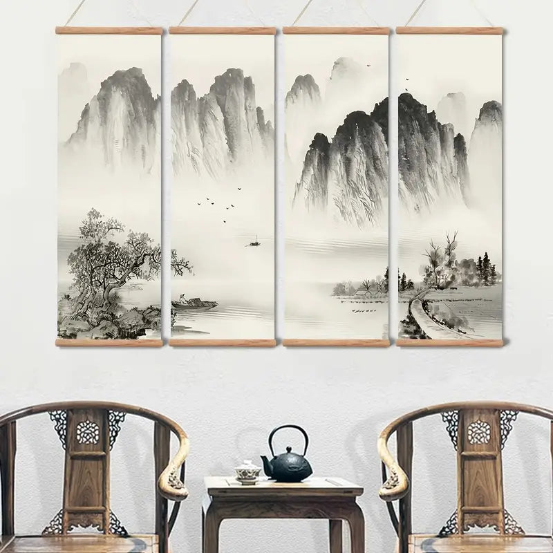 Monochrome Landscape 4pc Art Set