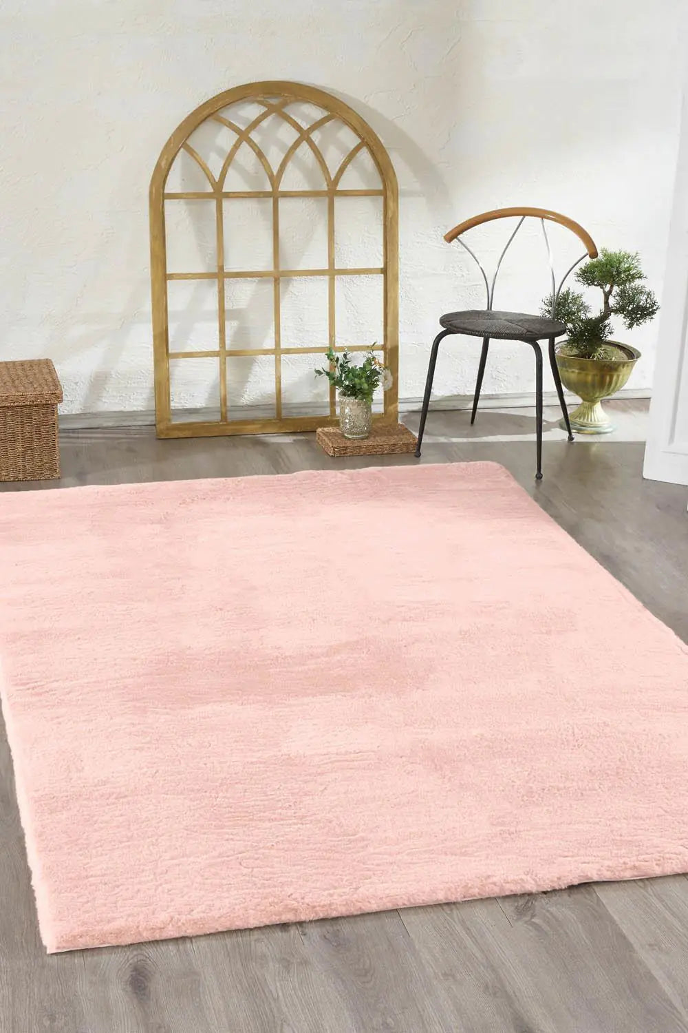 Light Pink Fur Carpet 80X120 Powder