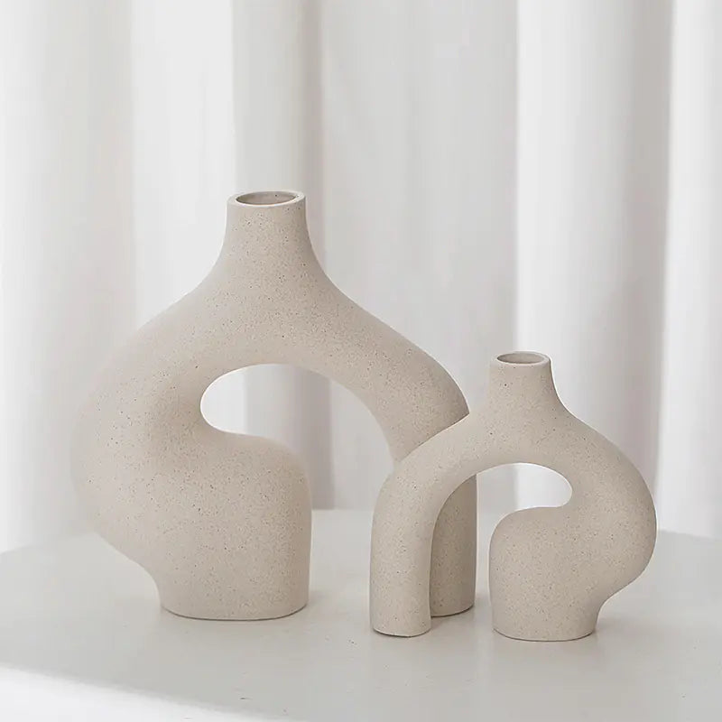 Double Sleek Ceramic Vase