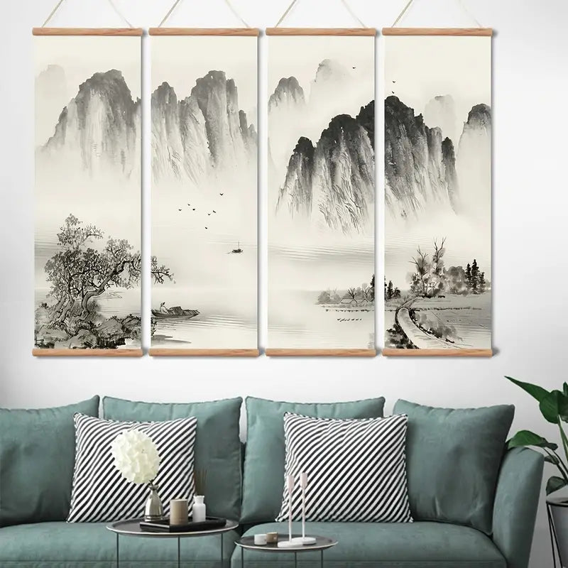 Monochrome Landscape 4pc Art Set