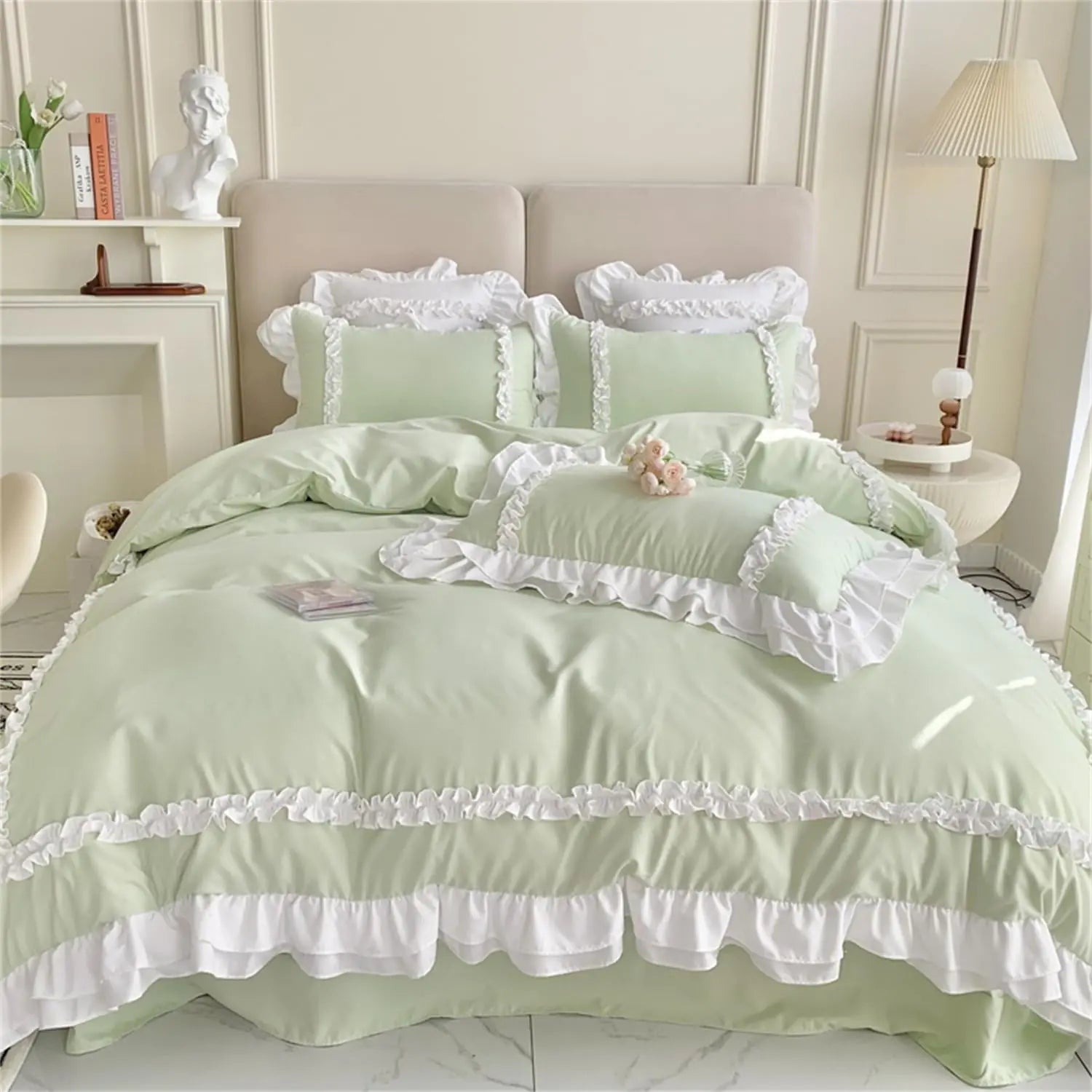 Girls Lace Bedding Full-Sized Comforter Cover Set