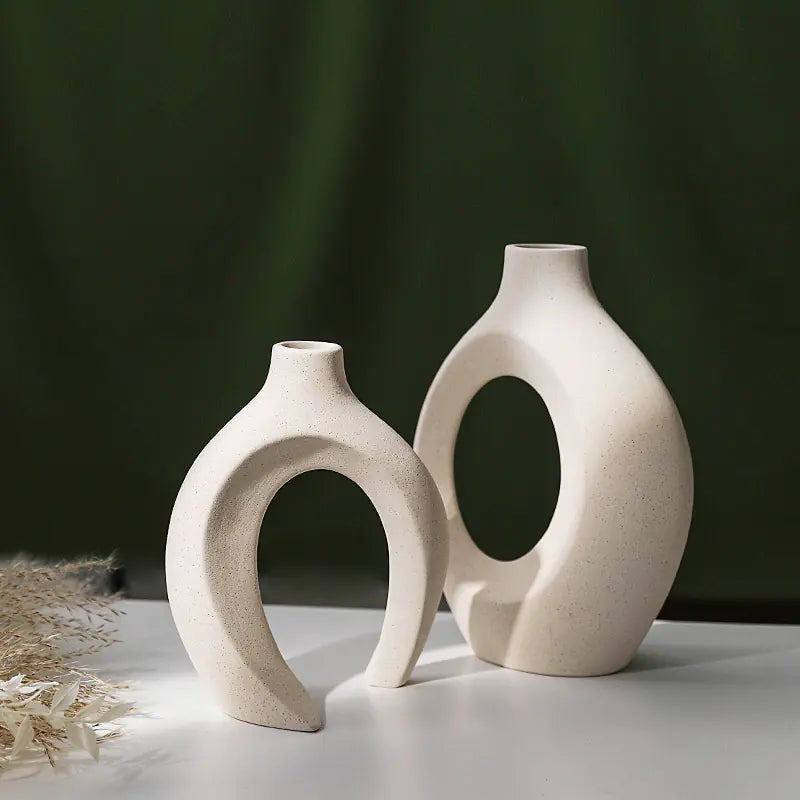 Double Ceramic Vase Set