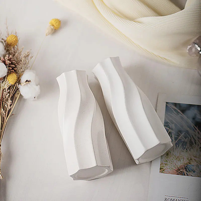 White Ceramic Flower Vase