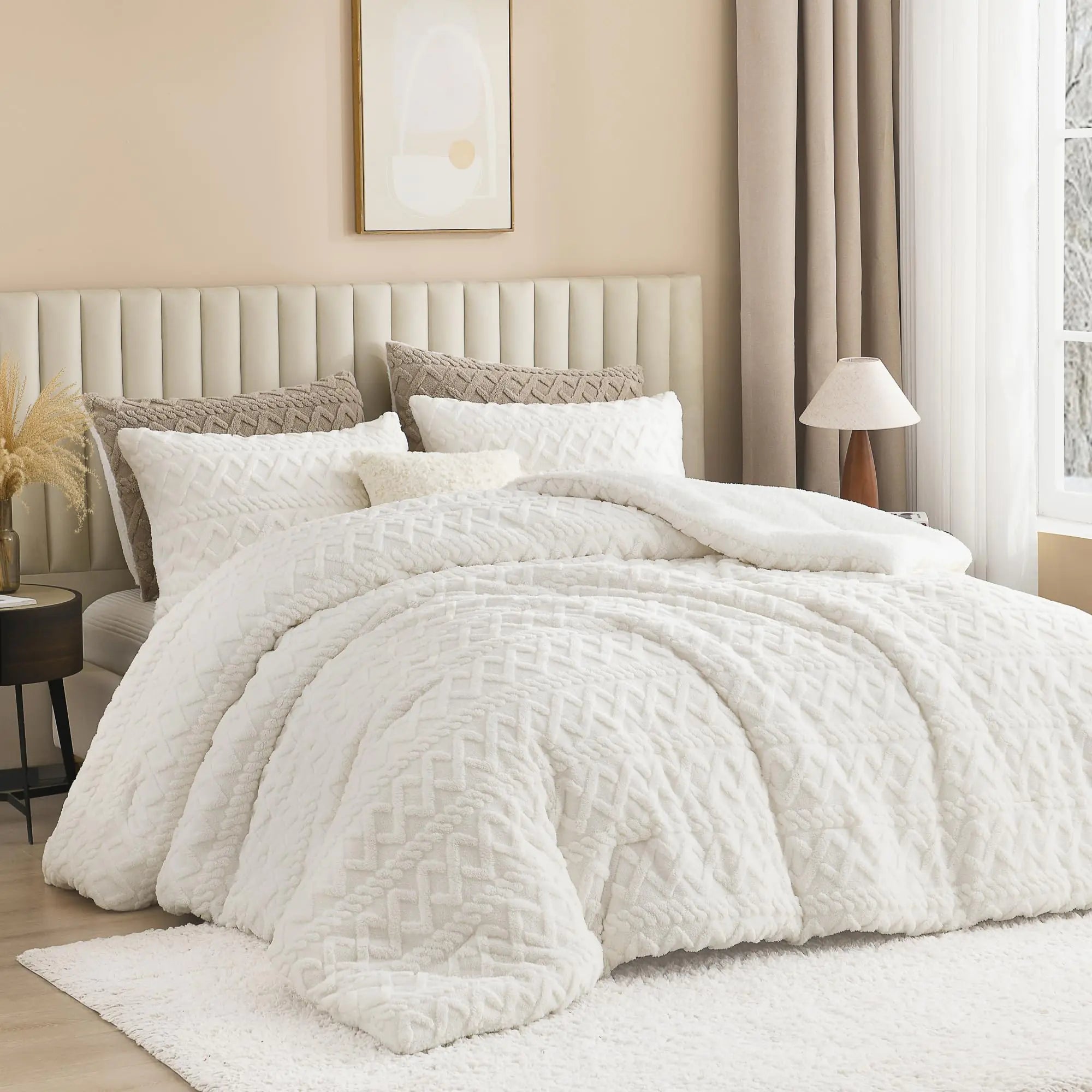 Fluffy Sherpa Full-Sized Comforter Set
