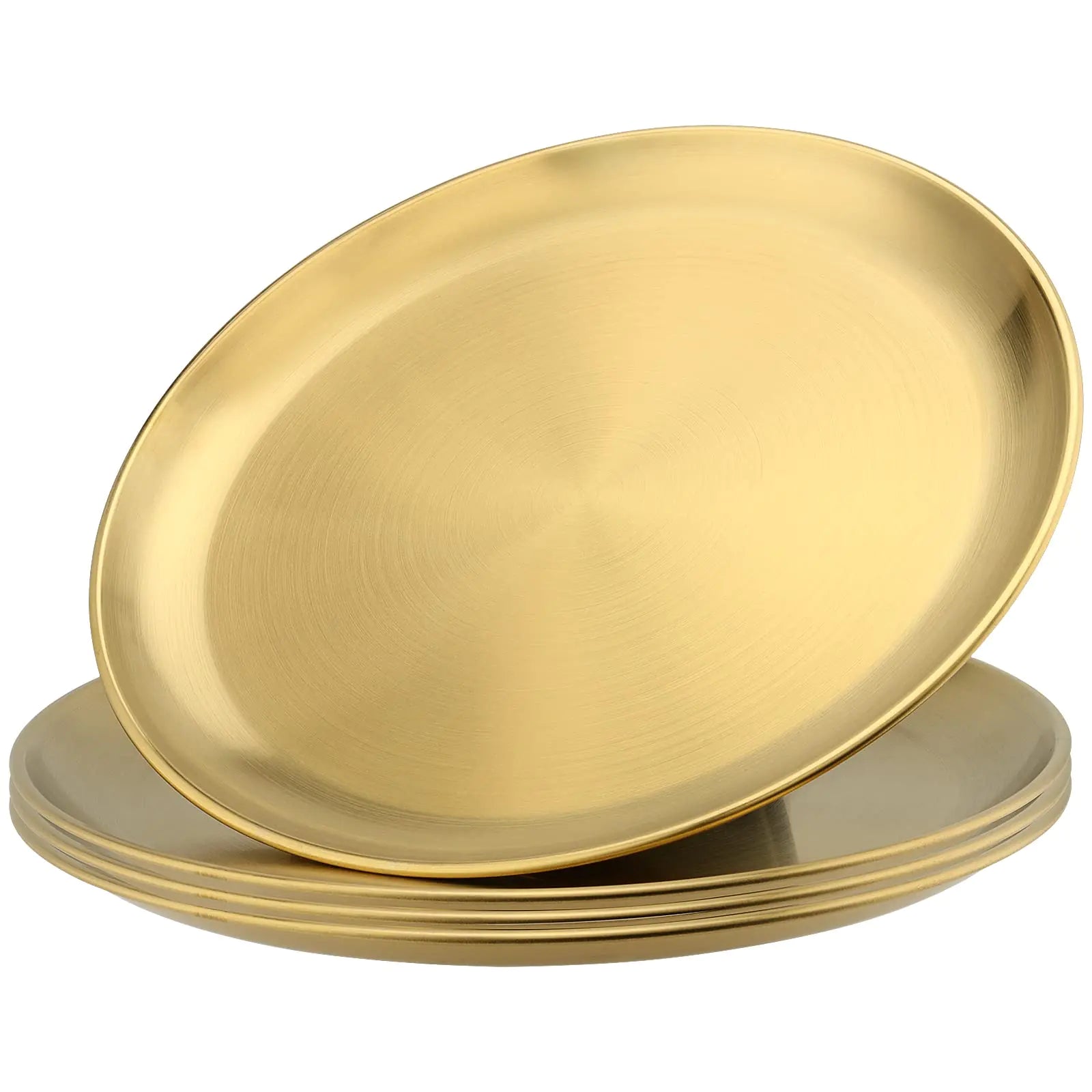 Gold Stainless Steel Plates Round Gold Dinner Plates