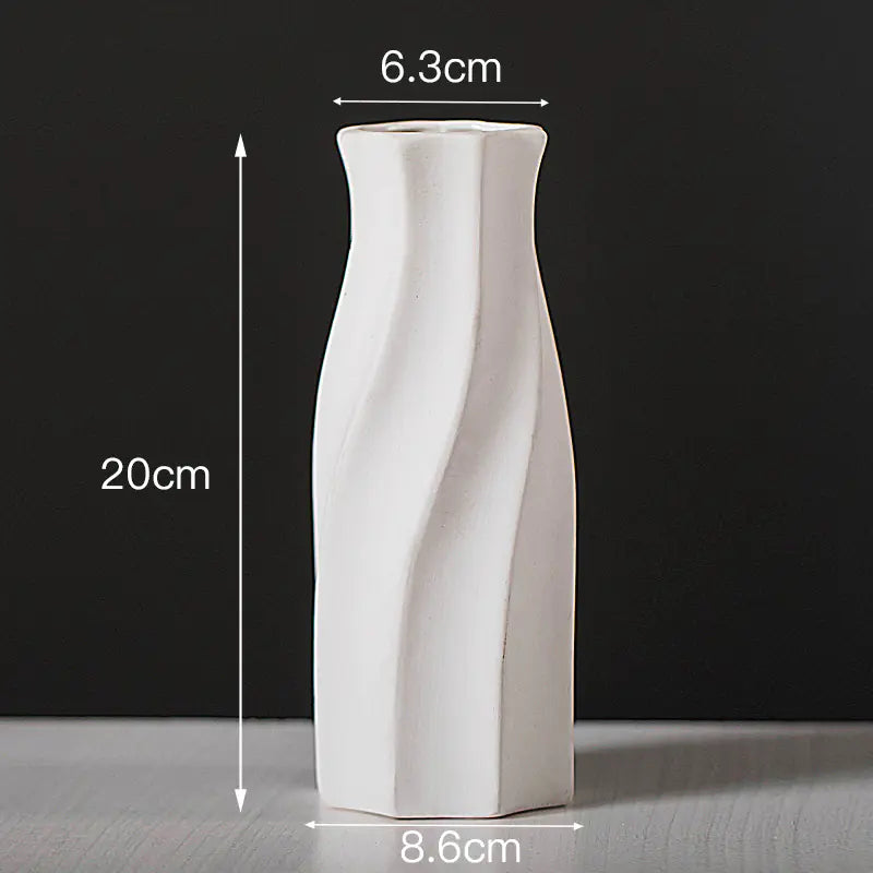 White Ceramic Flower Vase