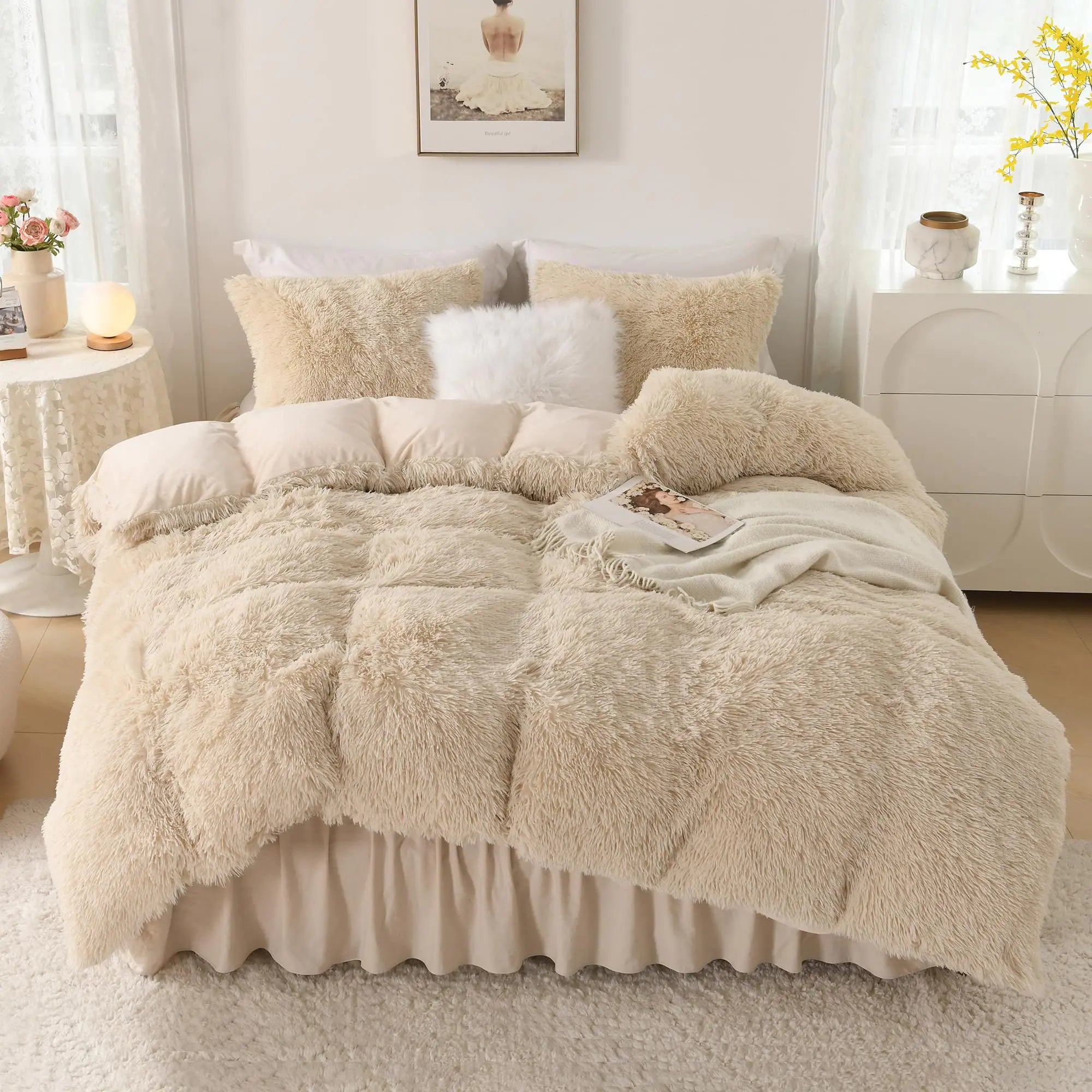 Plush Beige Queen Size Comforter