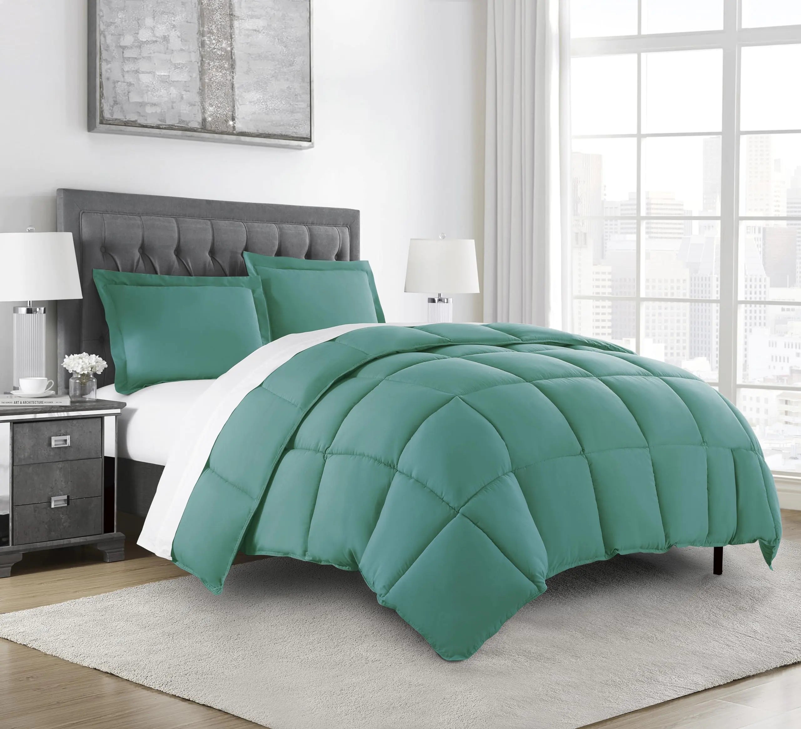 Granite Green Down Oversized Comforter Queen's size