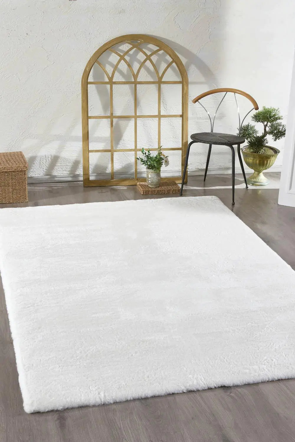White Fur Carpet 80x120 Optical