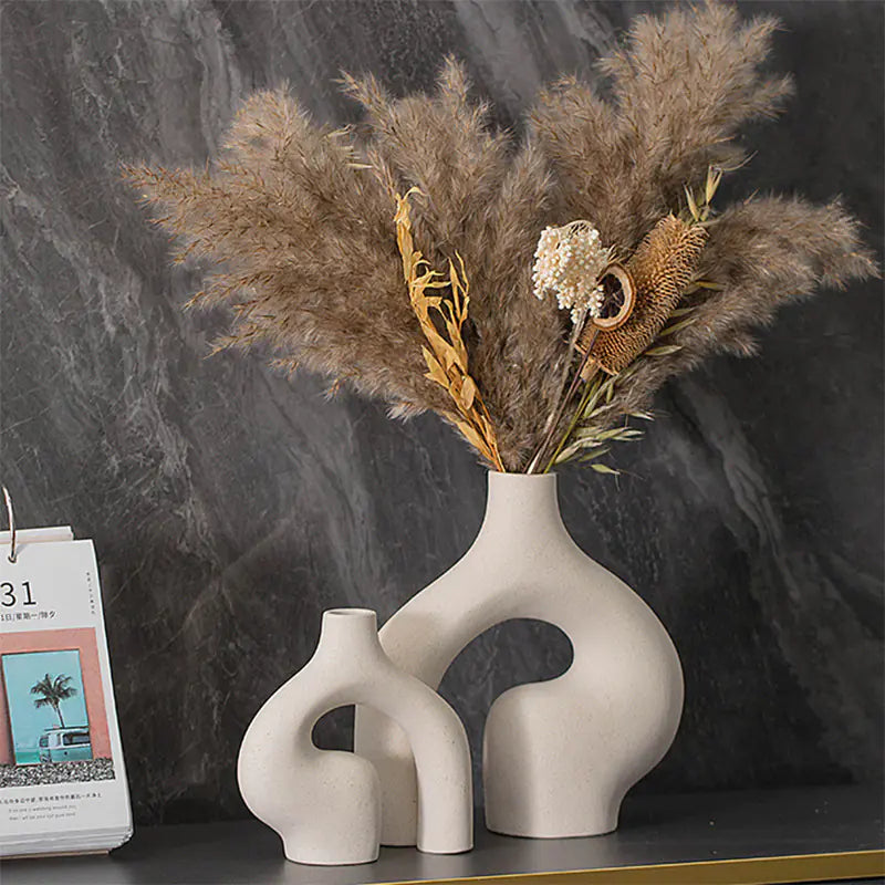 Double Sleek Ceramic Vase
