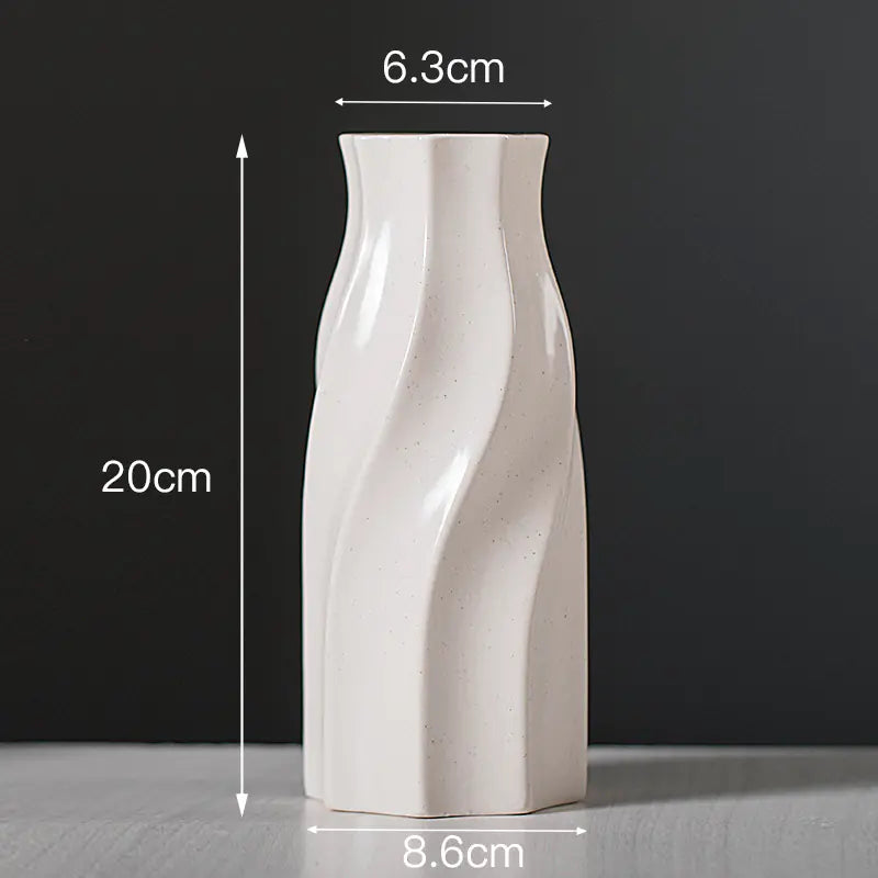 White Ceramic Flower Vase