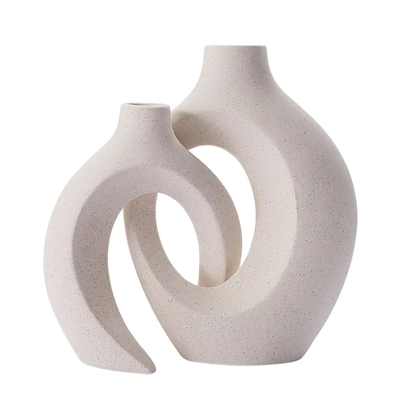 Double Ceramic Vase Set