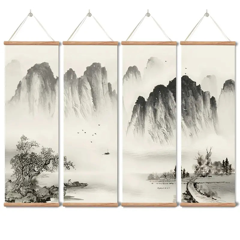 Monochrome Landscape 4pc Art Set