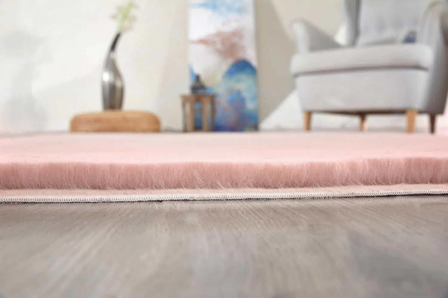 Light Pink Fur Carpet 80X120 Powder